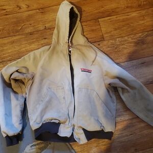 Vigoro Agtibusiness Beige Hooded Jacket Swingster Made In USA